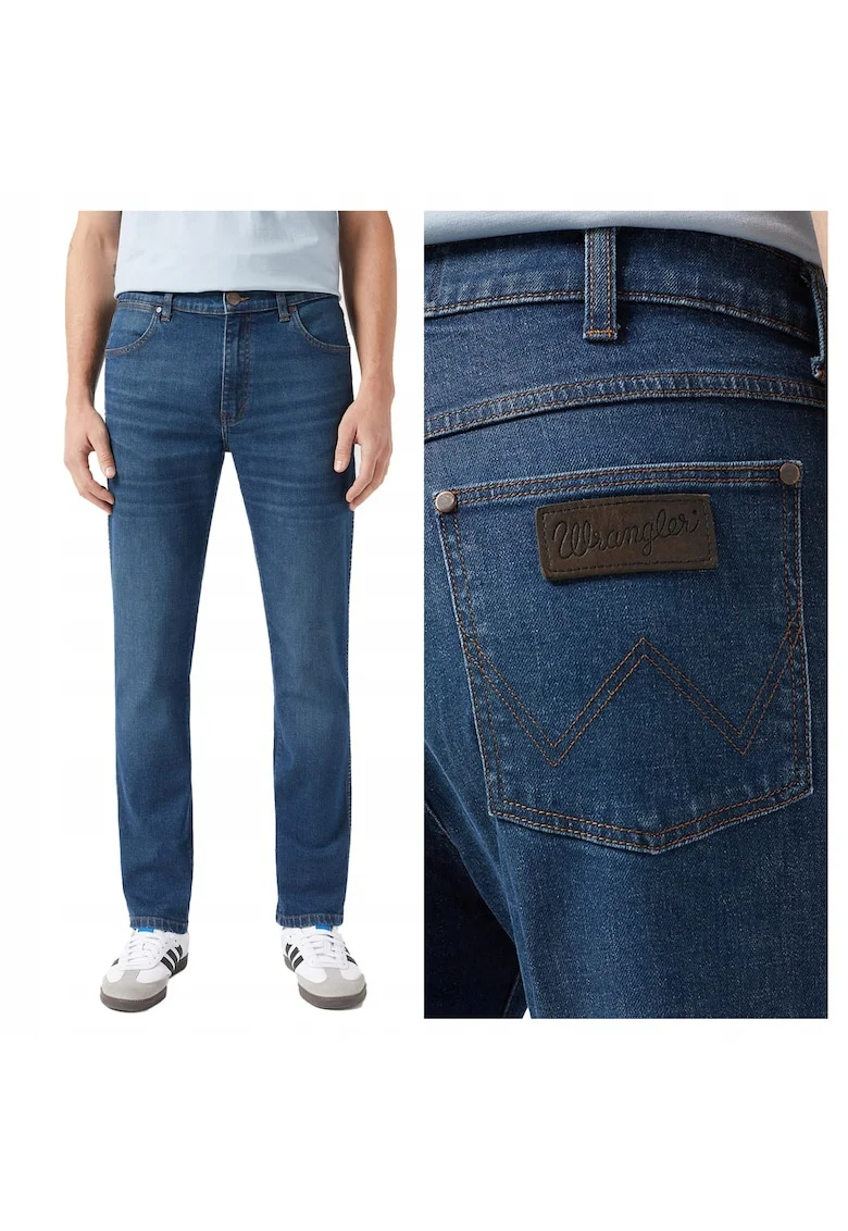 Blugi Barbati,  Larston, Slim Fit, Talie Medie, 5 Buzunare, Fermoar, Lungi, Bumbac, W30-L34 US, Albastru