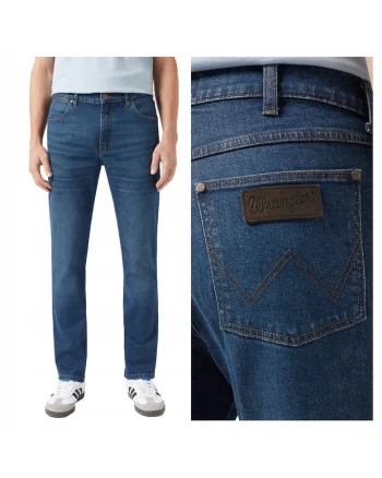 Blugi Barbati,  Larston, Slim Fit, Talie Medie, 5 Buzunare, Fermoar, Lungi, Bumbac, W30-L34 US, Albastru
