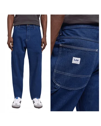 Blugi Barbati,  Carpenter, Loose Fit, Talie Medie, 5 Buzunare, Fermoar, Lungi, Bumbac, W31-L34 US, Albastru