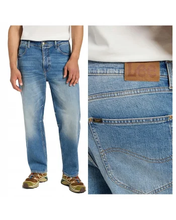 Blugi Barbati,  Asher, Straight Fit, Talie Medie, 5 Buzunare, Fermoar, Lungi, Bumbac, W36-L32 US, Albastru