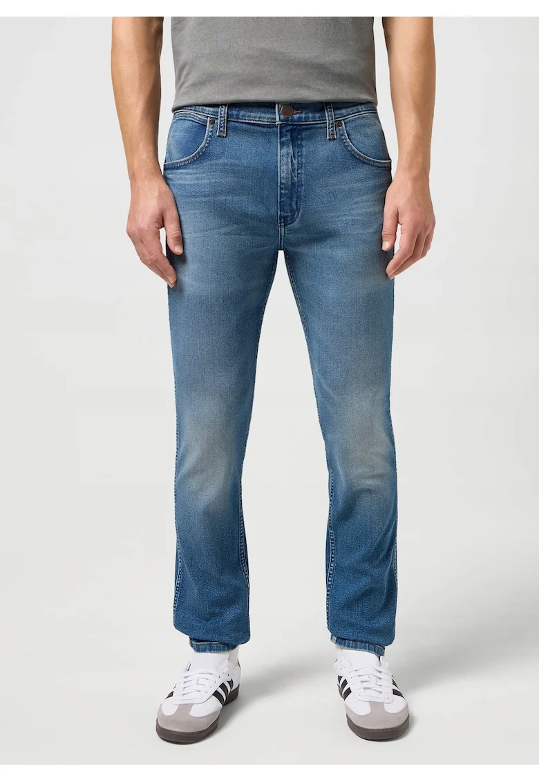 Blugi Barbati,  Greensboro, Straight Fit, Talie Medie, 5 Buzunare, Fermoar, Lungi, Bumbac, W31-L34 US, Albastru