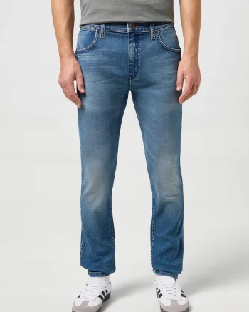 Blugi Barbati,  Greensboro, Straight Fit, Talie Medie, 5 Buzunare, Fermoar, Lungi, Bumbac, W31-L34 US, Albastru