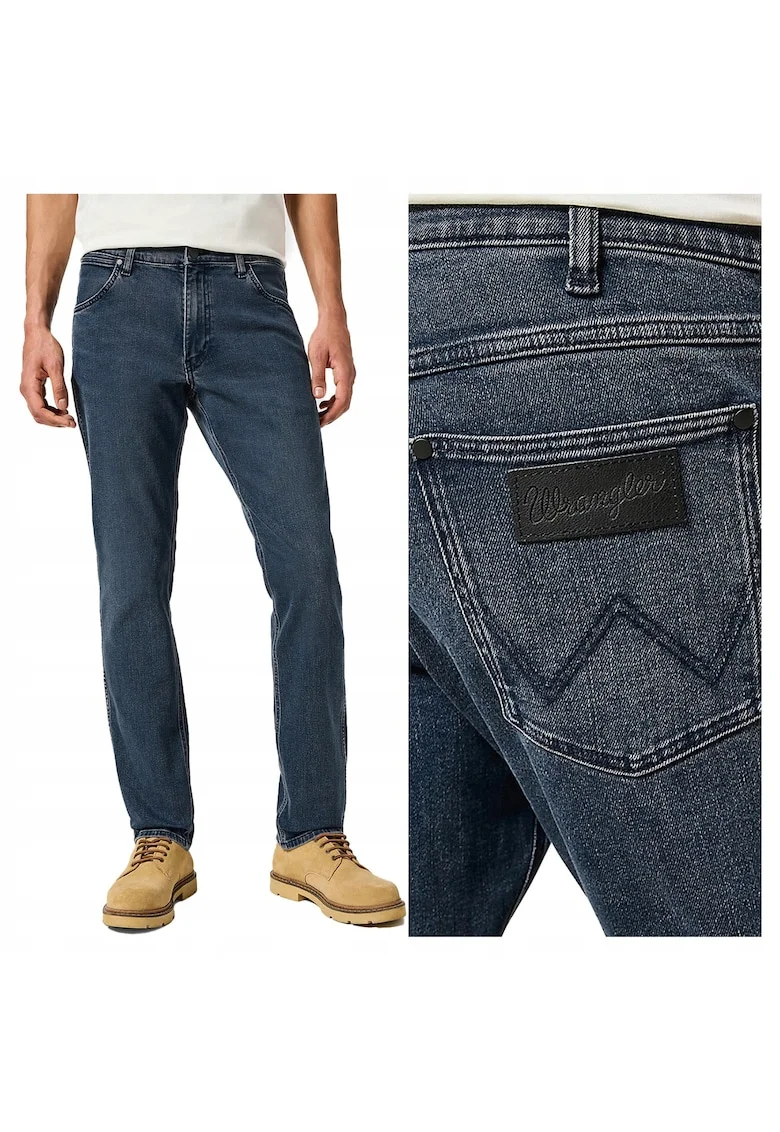 Blugi Barbati,  Greensboro, Straight Fit, Talie Medie, 5 Buzunare, Fermoar, Lungi, Bumbac, W31-L34 US, Albastru