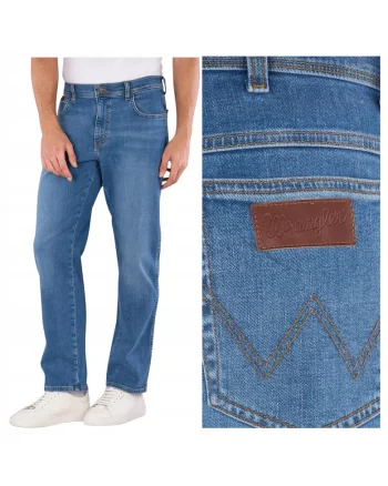 Blugi Barbati,  Texas, Straight Fit, Talie Medie, 5 Buzunare, Fermoar, Lungi, Bumbac, W36-L32 US, Albastru