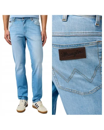 Blugi Barbati,  Texas Slim, Slim Fit, Talie Medie, 5 Buzunare, Fermoar, Lungi, Bumbac, W32-L34 US, Albastru