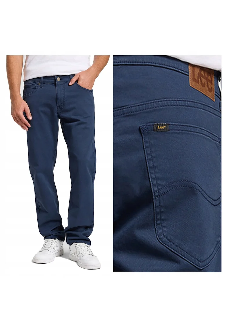 Blugi Barbati,  Daren Zip Fly, Straight Fit, Talie Medie, 5 Buzunare, Fermoar, Lungi, Bumbac, Albastru, Albastru