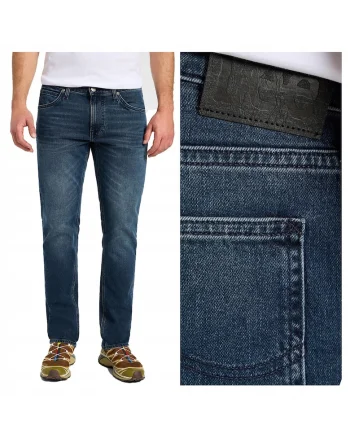 Blugi Barbati,  Daren Zip Fly, Slim Fit, Talie Joasa, 5 Buzunare, Fermoar, Lungi, Bumbac, W33-L34 US, Albastru