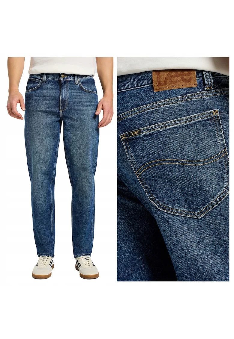 Blugi Barbati,  Oscar, Slim Fit, Talie Medie, 5 Buzunare, Fermoar, Lungi, Bumbac, W34-L32 US, Albastru