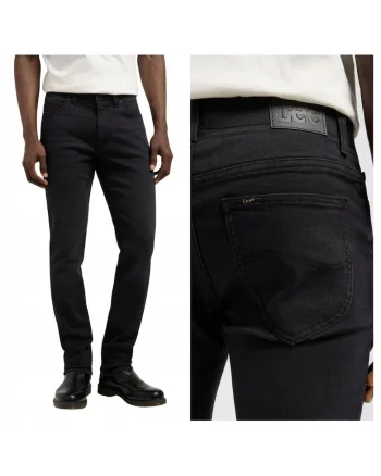 Blugi Barbati,  XM Slim, Skinny Fit, Talie Medie, 5 Buzunare, Fermoar, Lungi, Bumbac, Negru, Negru