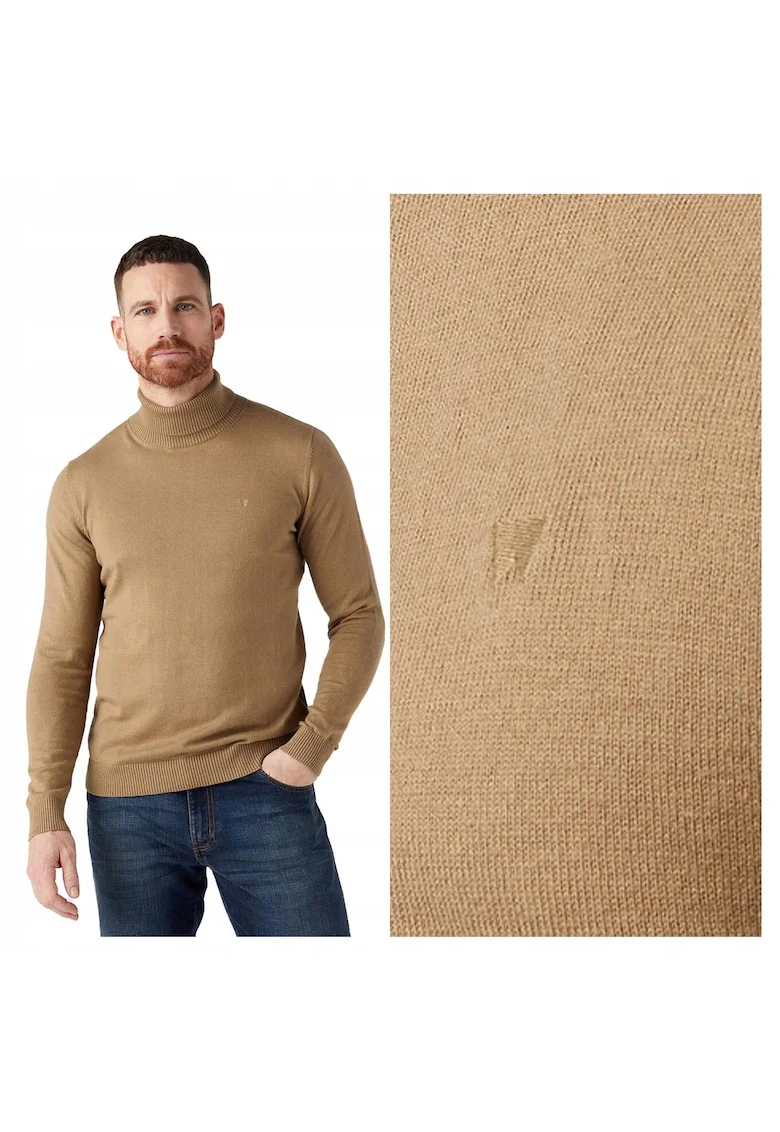 Pulover Barbati,  Lead Grey, Regular Fit, Fara Inchidere, Decolteu Rotund, Maneci Lungi, Fara Buzunare, Bumbac, 2XL INTL, Bej
