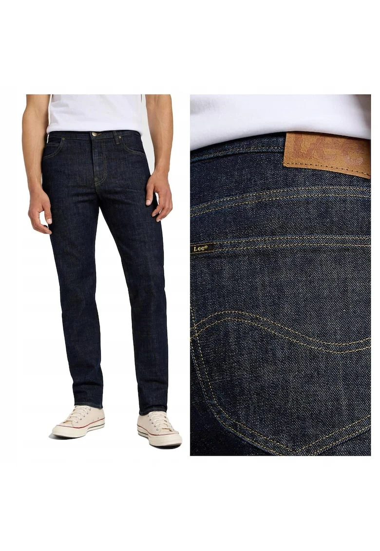 Blugi Barbati,  West, Straight Fit, Talie Medie, 5 Buzunare, Fermoar, Lungi, Bumbac, W31-L32 US, Albastru