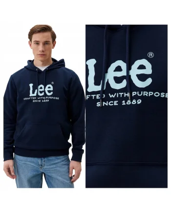 Hanorac Barbati,  Logo Hoodie Emperor, Regular Fit, Cu Gluga, 1 Buzunar, Maneci Lungi, Bumbac, Fara Inchidere, S INTL, Albastru