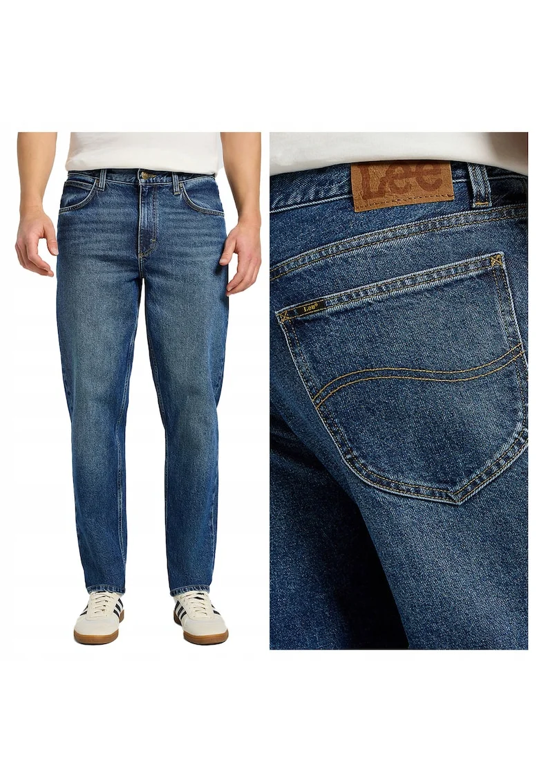 Blugi Barbati,  Oscar, Slim Fit, Talie Medie, 5 Buzunare, Fermoar, Lungi, Bumbac, W31-L32 US, Albastru