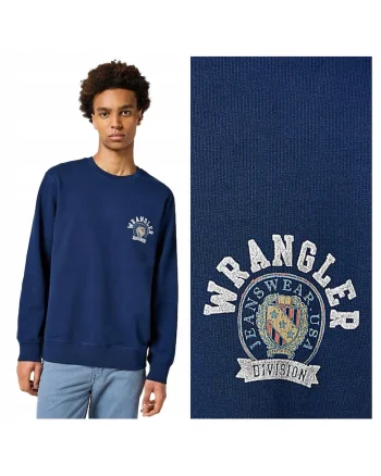 Hanorac Barbati,  Crewneck Sweatshirt, Regular Fit, Decolteu Rotund, Fara Buzunare, Maneci Lungi, Bumbac, Fara Inchidere, 4XL INTL, Albastru