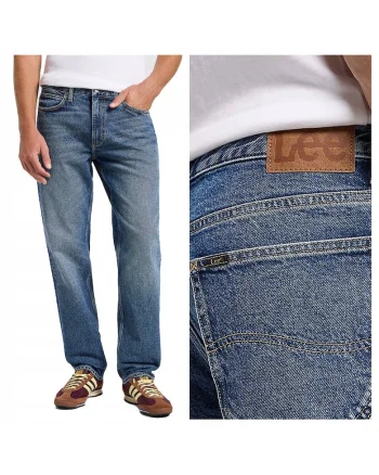 Blugi Barbati,  West, Straight Fit, Talie Medie, 5 Buzunare, Fermoar, Lungi, Bumbac, W32-L32 US, Albastru