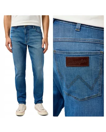 Blugi Barbati,  River, Fit, Talie Medie, 5 Buzunare, Fermdwqoar, Lungi, Bumbac, Albastru, Albastru
