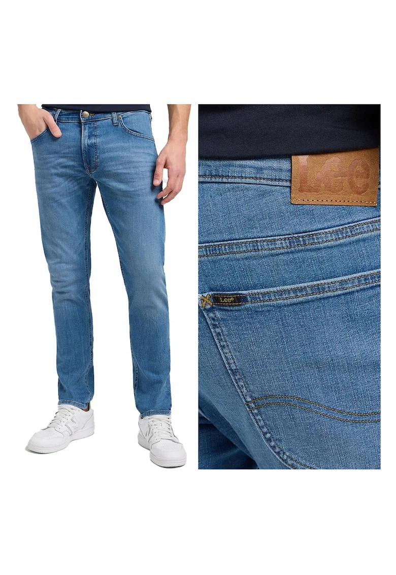 Blugi Barbati,  Luke, Fit, Fermoar, Lungi, 5 Buzunare, Bumbac, Albdwqfastru, Albastru