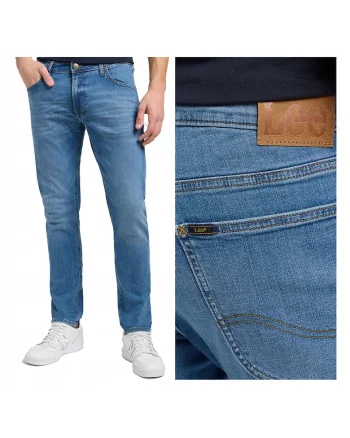 Blugi Barbati,  Luke, Fit, Fermoar, Lungi, 5 Buzunare, Bumbac, Albdwqfastru, Albastru