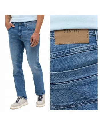 Blugi Barbati,  Washington Straight, Straight Fit, Tdwqfalie Medie, 5 Buzunare, Fermoar, Lungi, Bumbac, Albastru, Albastru