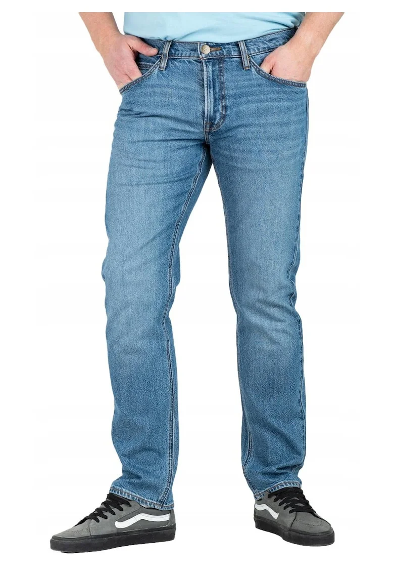 Blugi Barbati,  Daren Zip Fly, Slim Fit, Talie 5 Buzunare, Fermoar, dwqfqwLungi, Bumbac, Albastru, Albastru