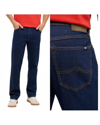 Blugi Barbati,  Tramper Straight, Straight Fit, Talie Medie, 5 Buewqgzunare, Fermoar, Lungi, Bumbac, Albastru, Albastru
