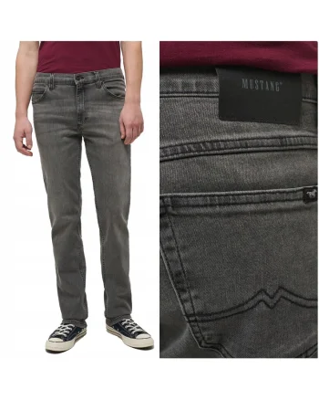 Blugi Barbati,  Tramper Straight, Loose Fit, Talie Medie, Fermoar, Lungi, 5 Buzunare, Bumbac, Negru, Negru