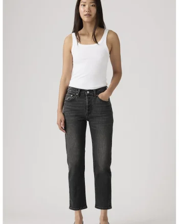Blugi crop cu croiala dreapta 501®, Gri antracit