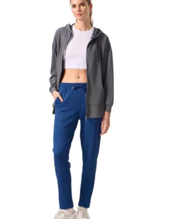Pantaloni sport dama  albastru, viscoza-poliester