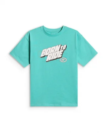 Tricou sport  baieti, croiala regular, imprimeu tie-dye, verde menta/alb, bumbac