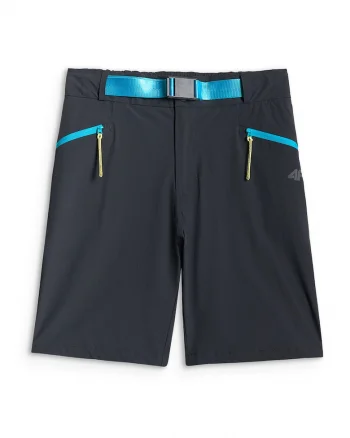 Pantaloni scurti trekking  uscare rapida, talie inalta, negru