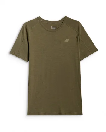 Tricou de trekking  lana merinos, uscare rapida, kaki, barbati