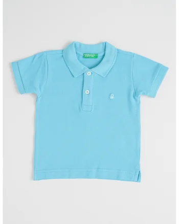 Tricou polo de bumbac pique, Albastru deschis