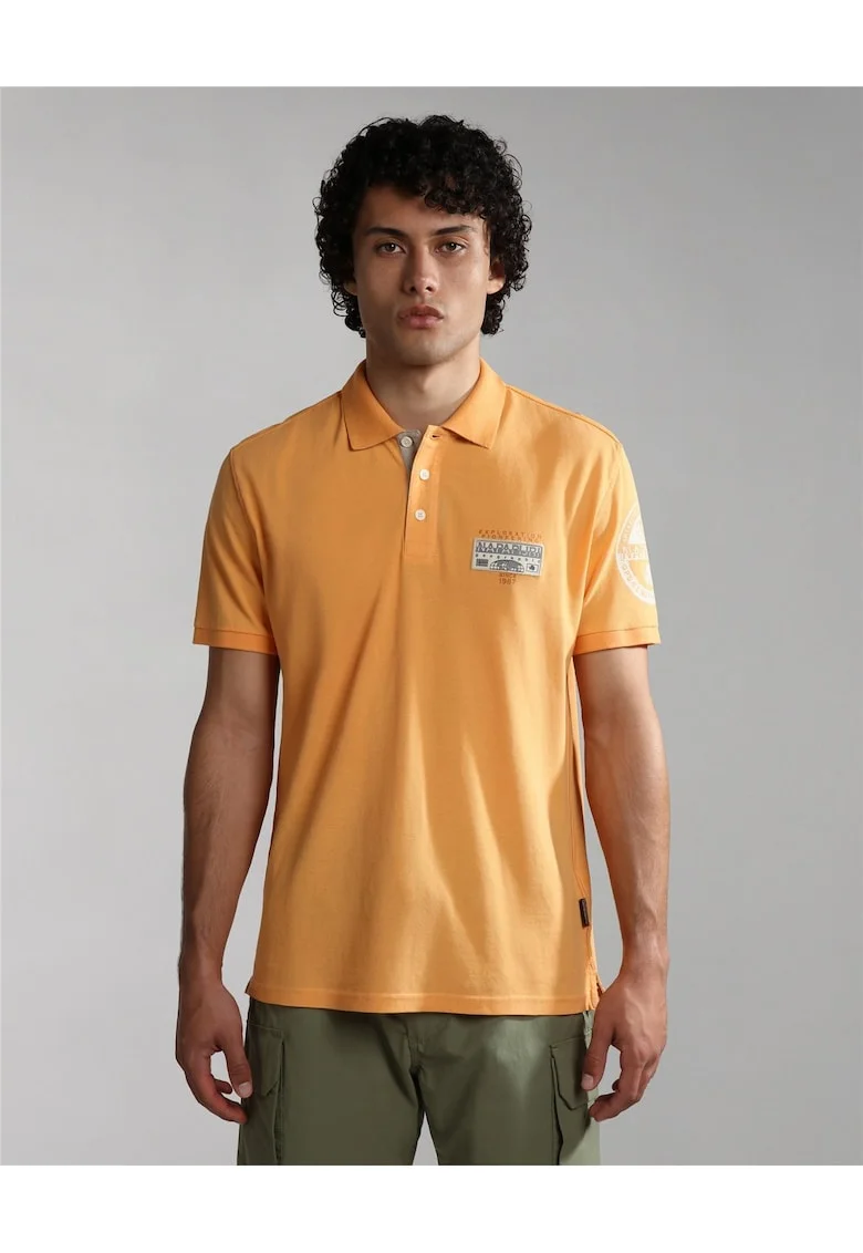 Tricou polo din bumbac cu detalii logo Amundsen,