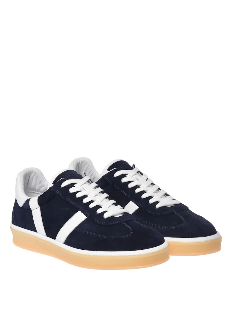 Pantofi sport de piele intoarsa cu garnituri contrastante, Albastru