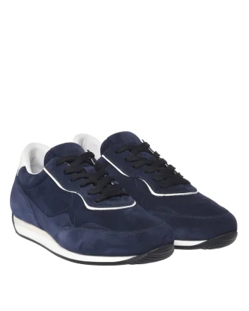 Pantofi sport wedge de piele intoarsa, Albastru