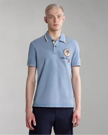 Tricou din bumbac polo cu detalii logo brodate Gandy