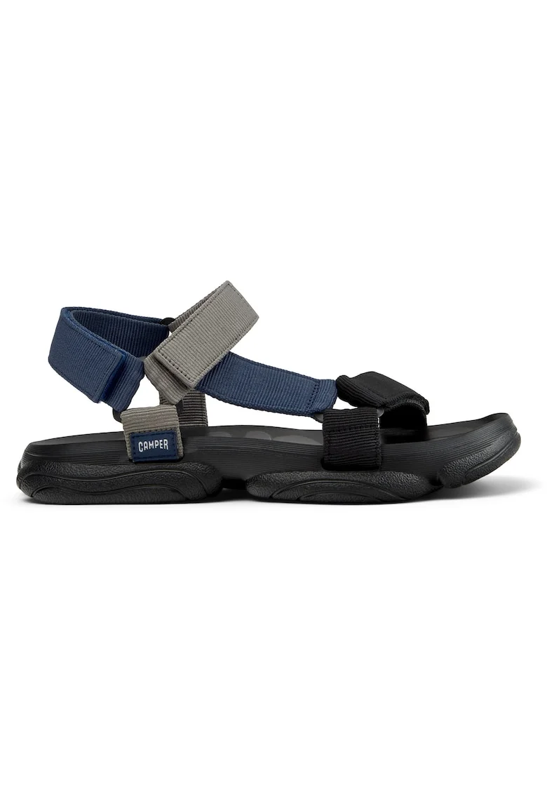 Sandale cu model colorblock si inchidere velcro Karst, Gri/Albastru
