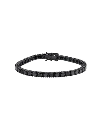 Bratara Tennis Argint, 4mm, pentru barbati,, Negru carbon