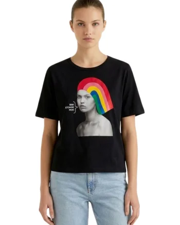 Tricou regular fit din amestec de bumbac cu cu imprimeu,