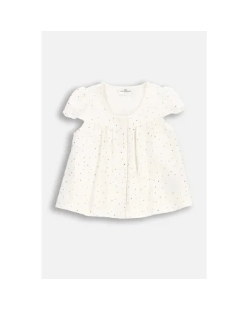 Bluza copii,  maneca scurta, alb, bumbac