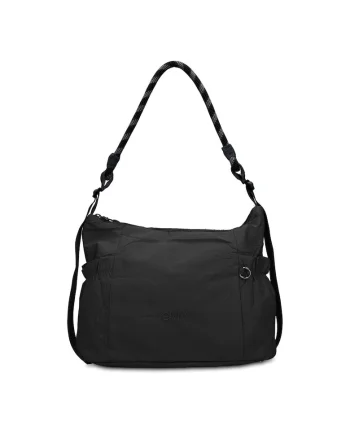 Geanta de piele ecologica cu bareta Solara Chic, Negru