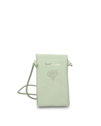 Geanta de piele ecologica cu logo pentru telefon Celestia Nova, Verde