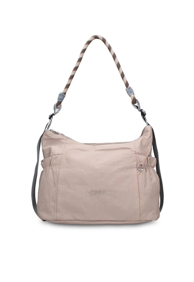 Geanta de piele ecologica cu bareta Solara Chic, Gri deschis