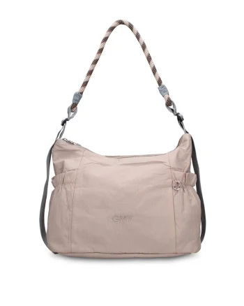 Geanta de piele ecologica cu bareta Solara Chic, Gri deschis