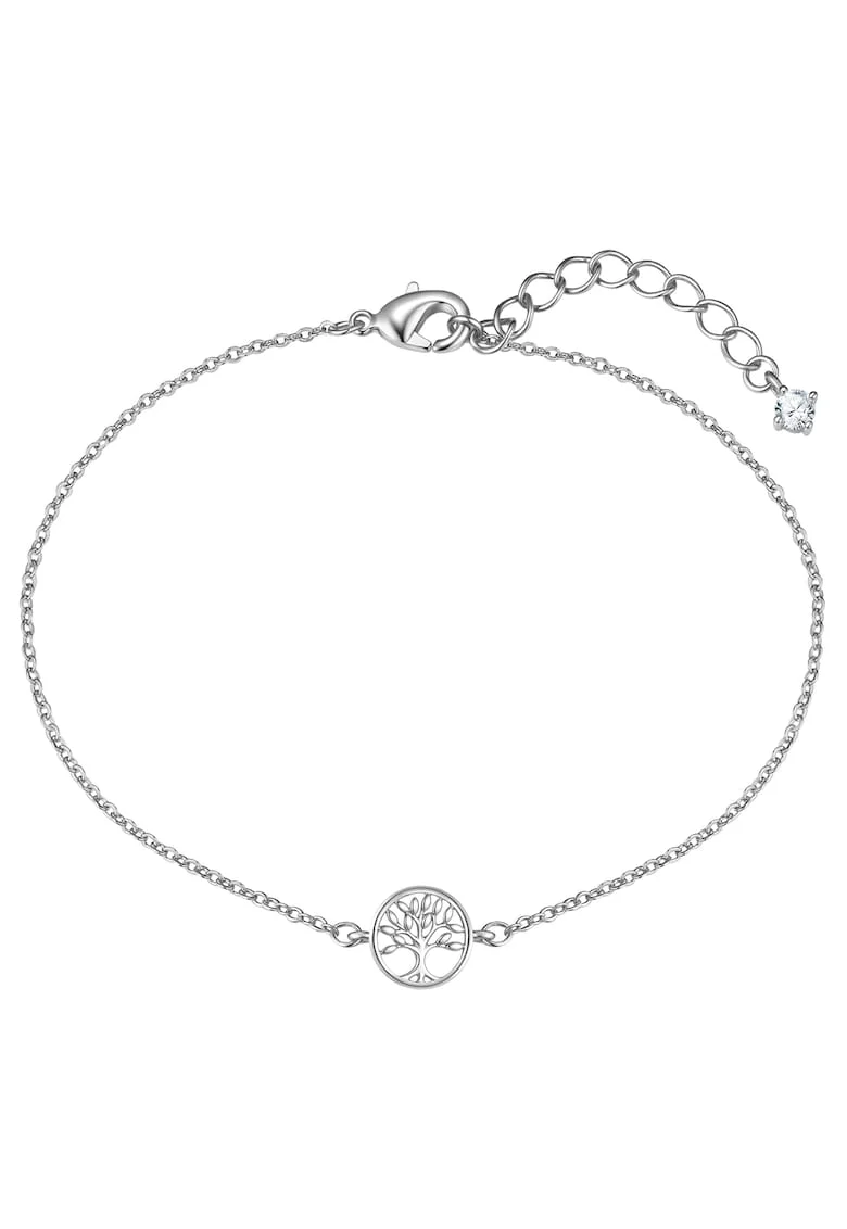 Bratara placat cu rodiu si decorata cu talisman copacul vietii, Argintiu