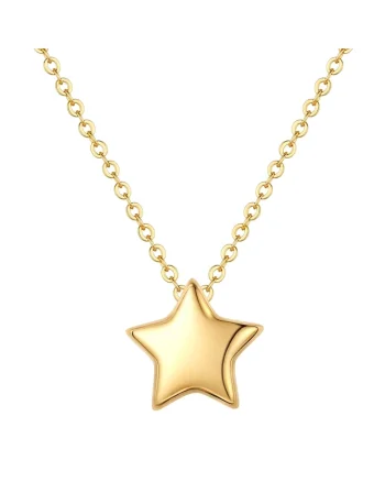 Colier placat cu aur de 14K si decorat cu pandantiv in forma de stea, Auriu