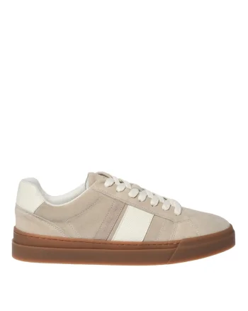 Pantofi sport de piele intoarsa cu garnituri de piele, Bej