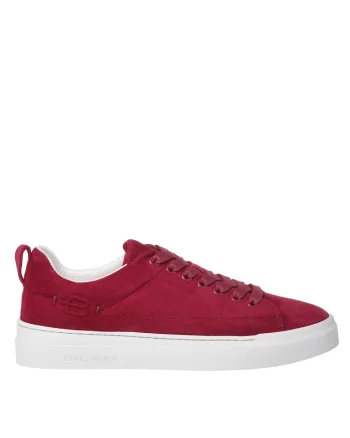 Pantofi sport de piele intoarsa cu sireturi, Fucsia