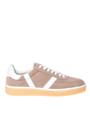 Pantofi sport low-cut de piele intoarsa, Bej