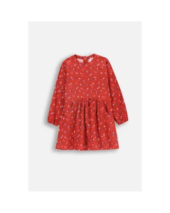 Rochie evazata cu buzunare, Rosu